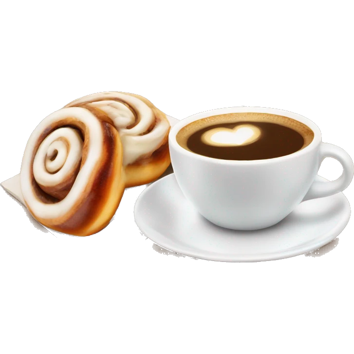 Cinnamon bun and cappuccino emoji
