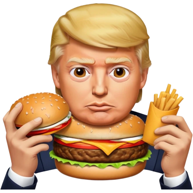 Donald Trump eating Burger emoji