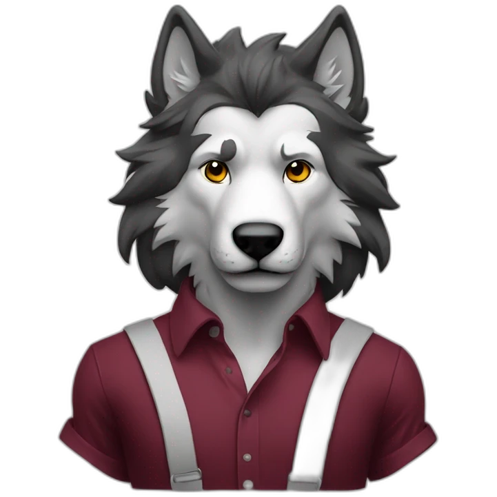 lobo con camisa vinotinto emoji