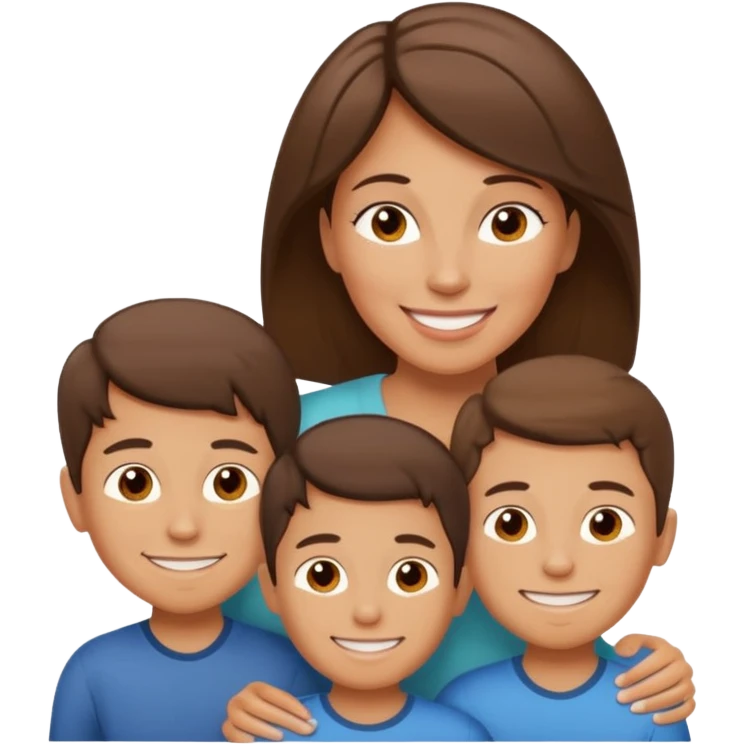 Exhausted Light brunette fit mom with 3 sons emoji