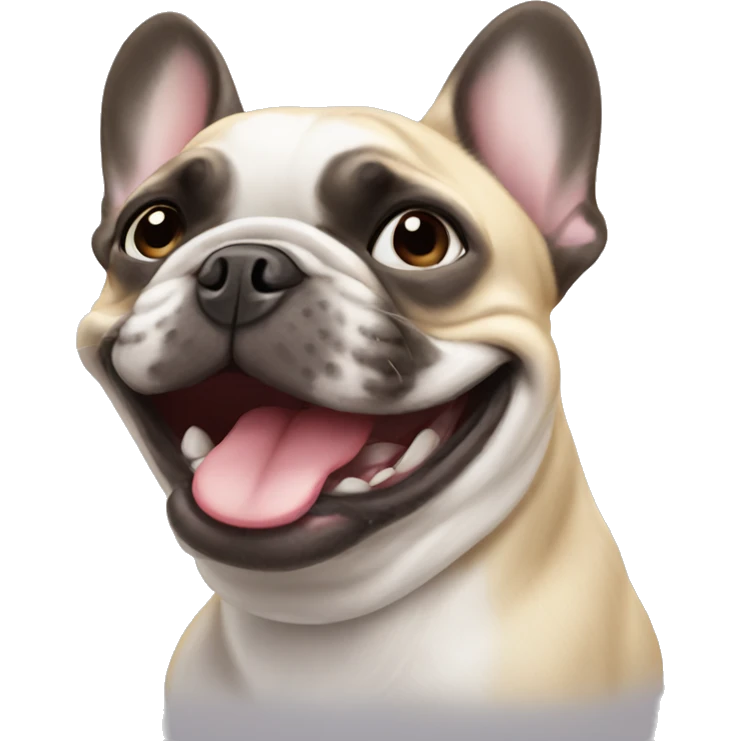 French bulldog smiling emoji