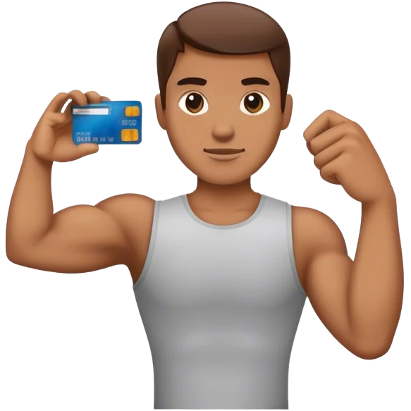 strong arm with credit card emoji