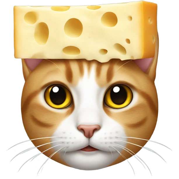 Cat with cheese on his head emoji