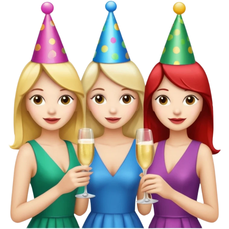 group of girls ready for a bacheloret party emoji