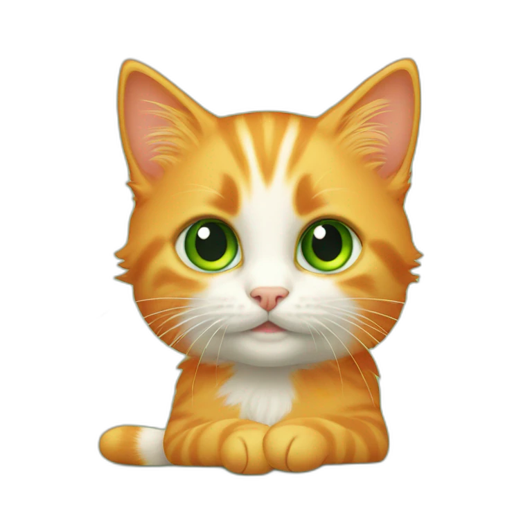 Orange kitten with green eyes emoji