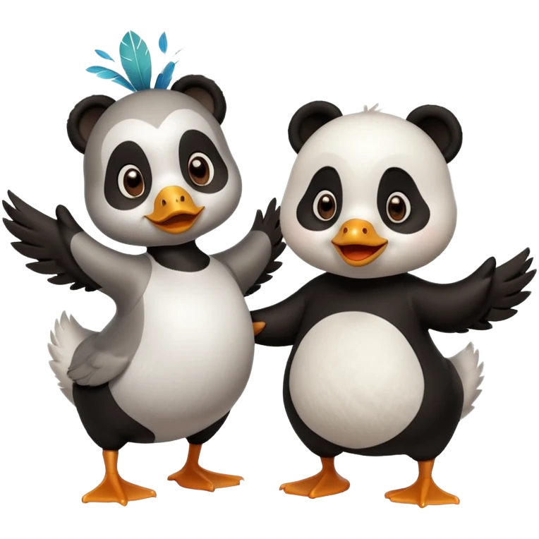 duck dancing with panda emoji