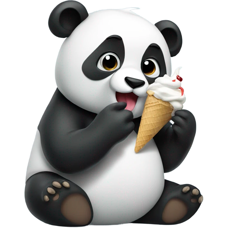 Panda eating ice cream emoji