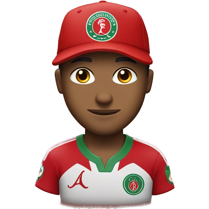 un garçon qui a une casquette porte un tenus du wydad casablanca emoji