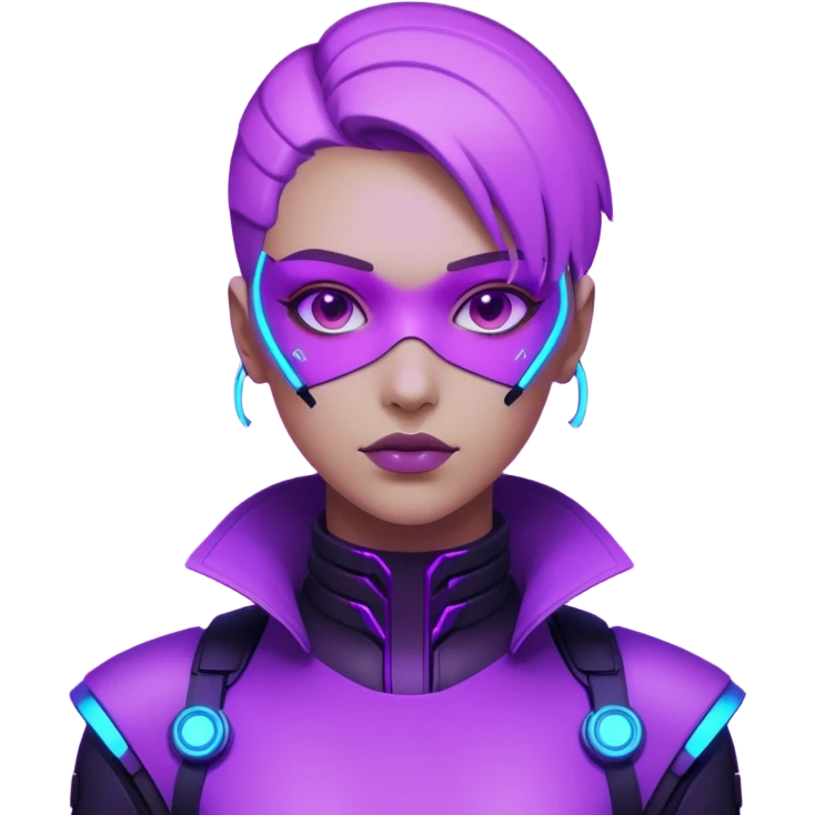 neutre gender neon cyberpunk light purple, I don't want you to use props emoji