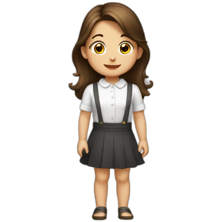 Niña de 2 años piel blanca y pelo café con 2 moños  emoji