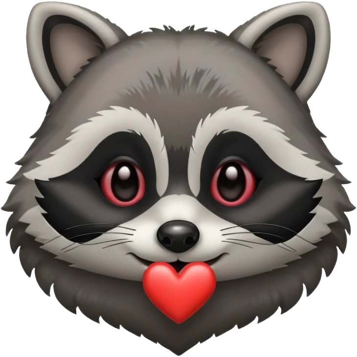 Raccoon emoji Love you emoji