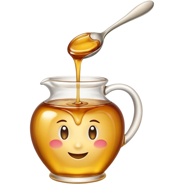 small swirl of syrup, glossy, thick, amber-colored, smooth flowing texture, golden sheen, light highlights, sweet and viscous, no jar or spoon, just the syrup, apple emoji style, soft lighting, transparent background, emoji scale emoji