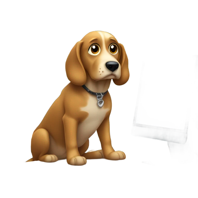 Dog typing emoji