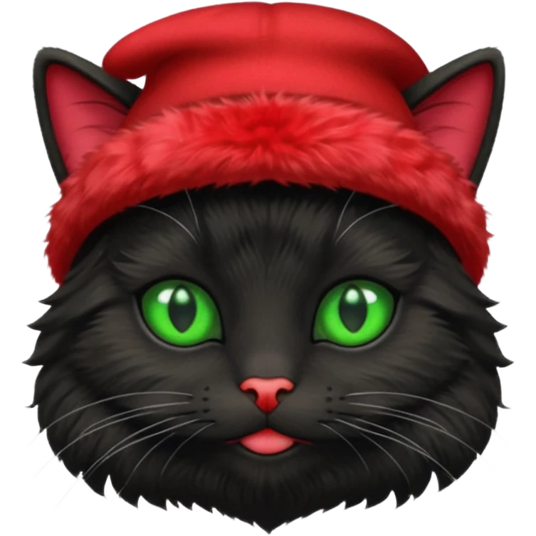 black cat with red hat emoji