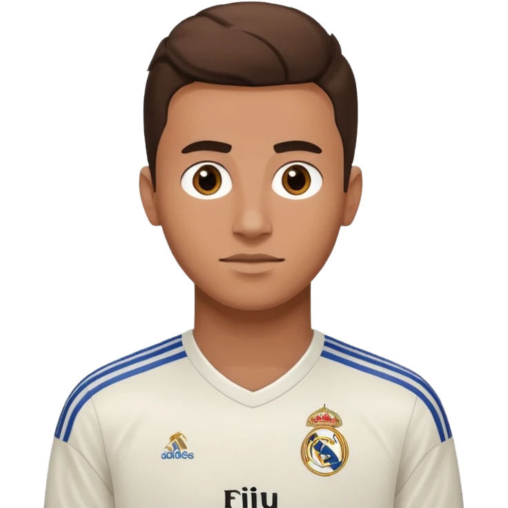 Male wearing Real Madrid jersey emoji