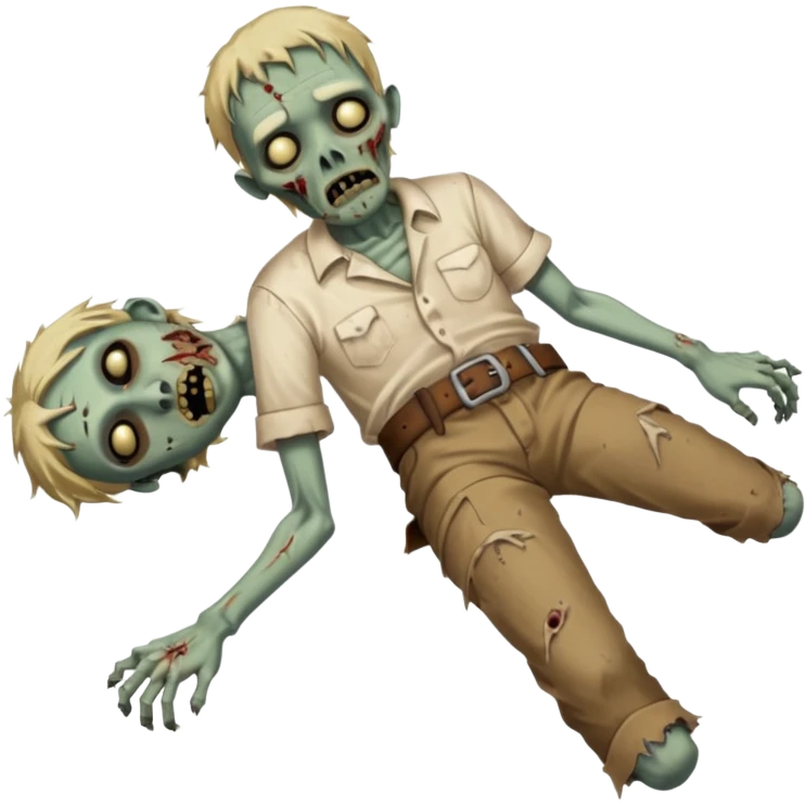 fullbody zombie leper laying on the ground, with simple belt and loose shirt from Jesus times emoji