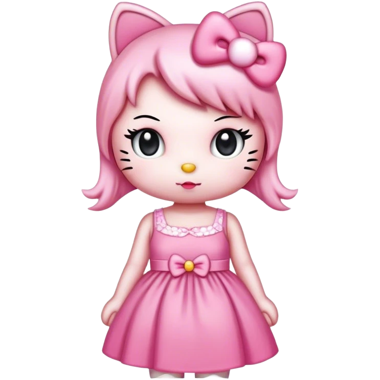 hello kitty pink dress emoji