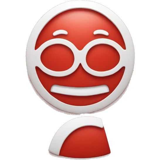 red background with circle is white on middle  emoji