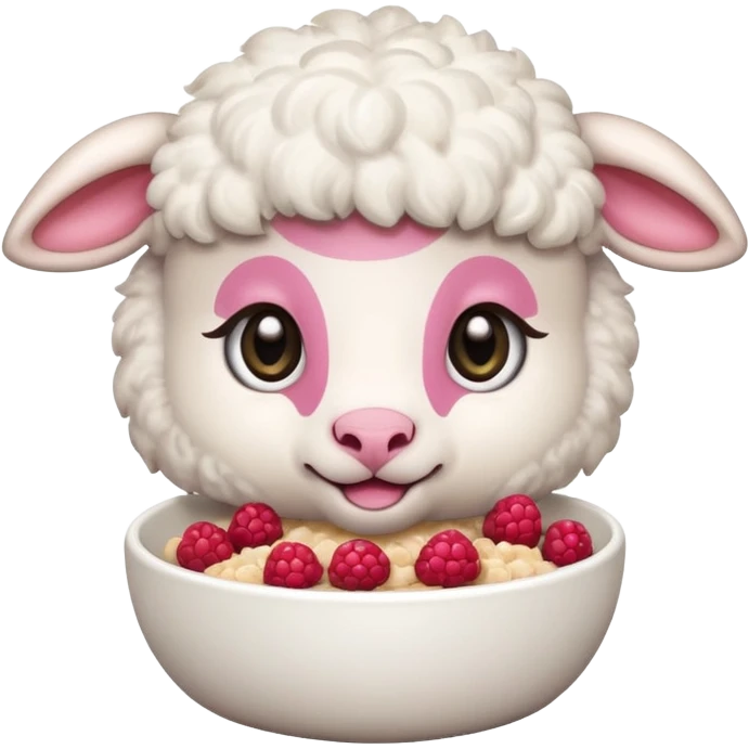 Lamb with oatmeal and berries emoji