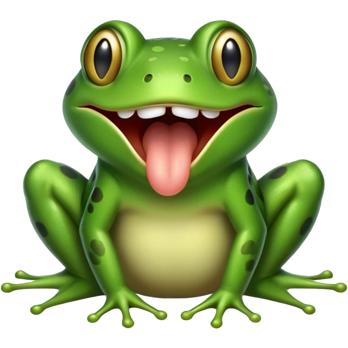 A frog yawning emoji