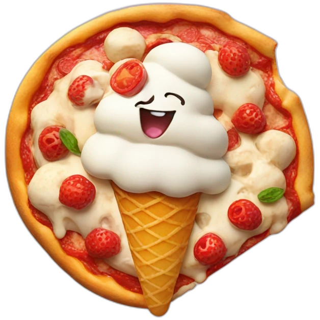 Ice cream on a pizza emoji