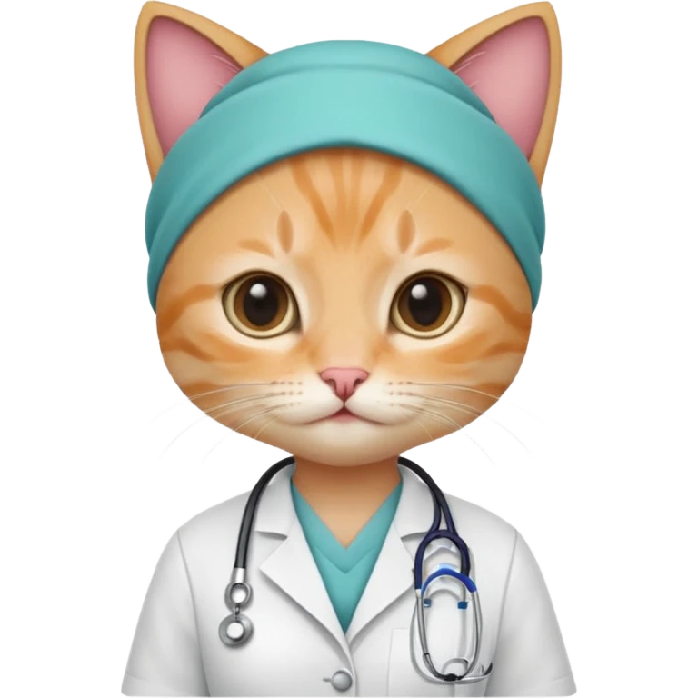 make me a cute little female doctor kitten emoji