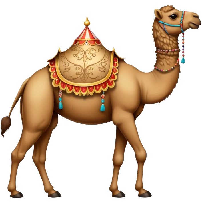 Vintage Arabian circus camel with filigree with four legs emoji