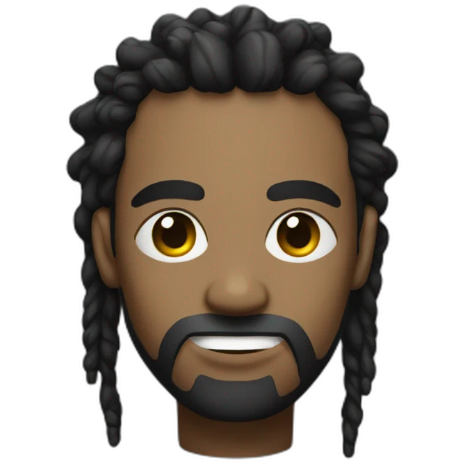 Man with single dreadlock with blue bead on the end emoji
