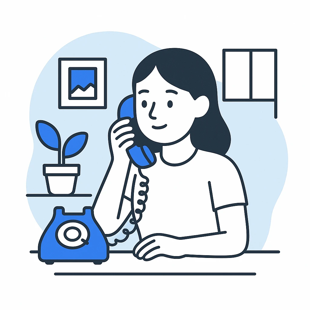 girl talking on telephone in her room emoji