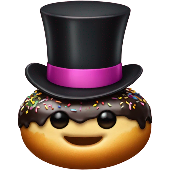 Donut with a top hat  emoji