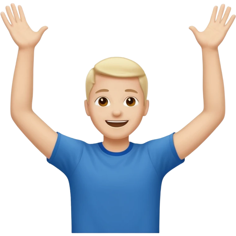 person raising both arms spread apart emoji