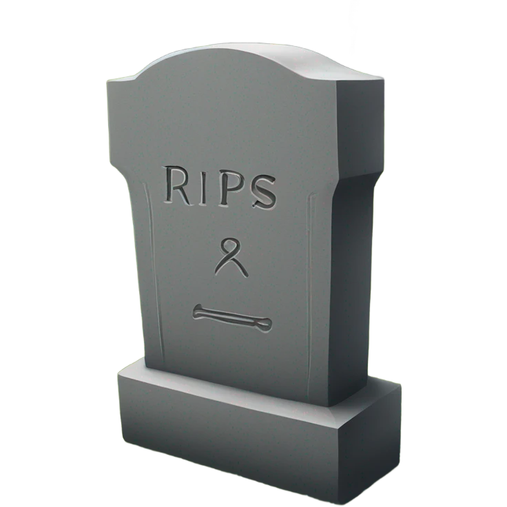 Gravestone with the text rips.lol emoji