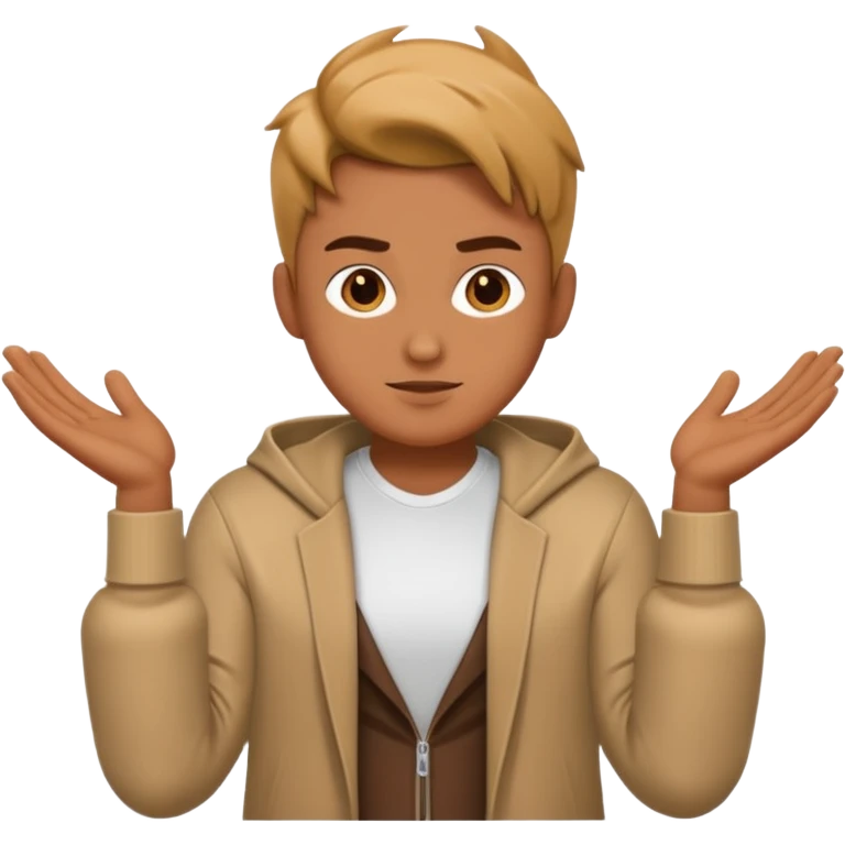 cool person shrug pose emoji