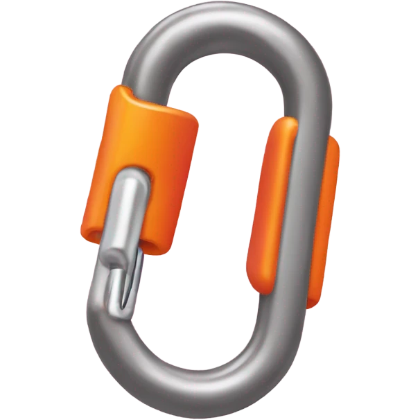Pink and orange Carabiner clip emoji