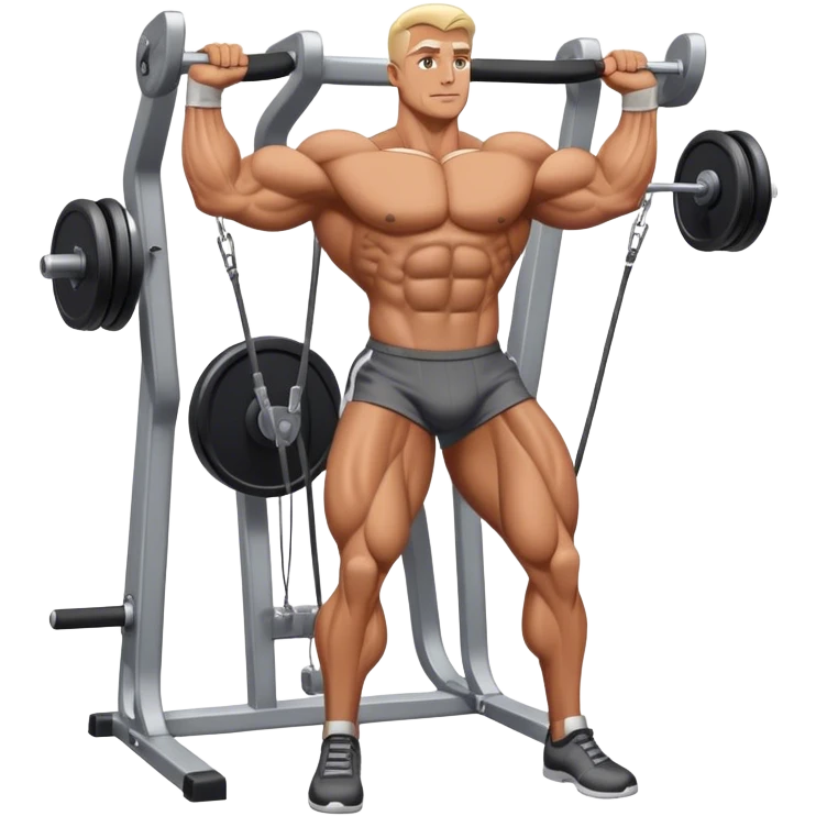 standing bodybuilder hip abduction cable machine exercise emoji