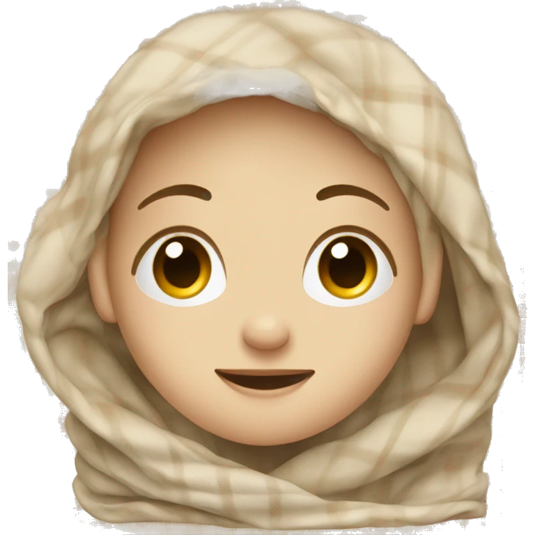 Beige clean girl folded plaid blanket  emoji