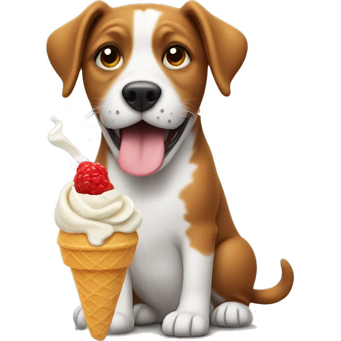 Dog eating icecream emoji