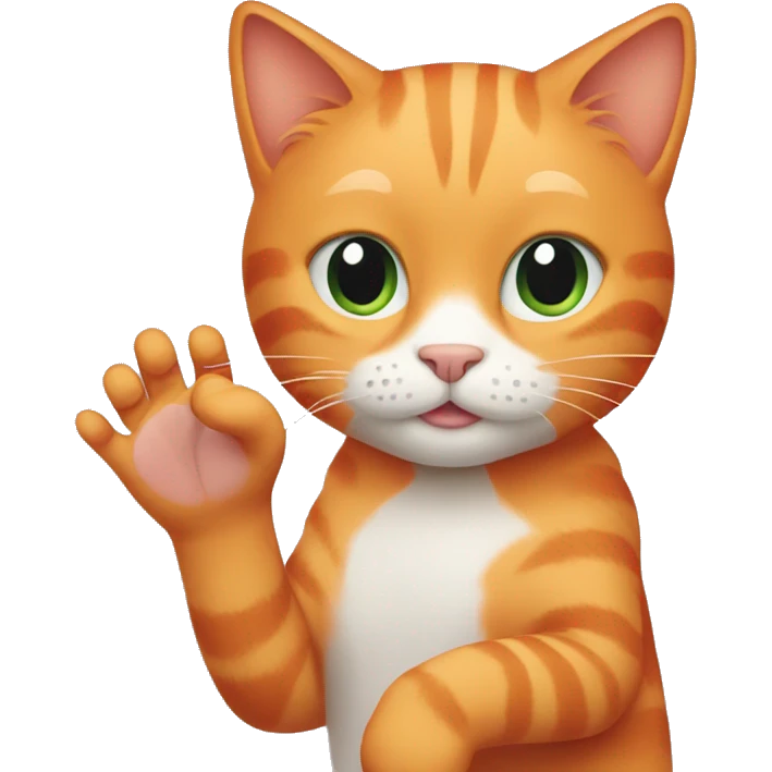 Orange cat with a hand patting the back emoji