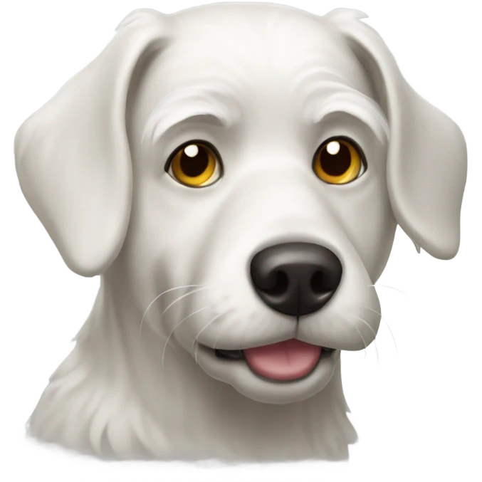 Old blind white dog emoji