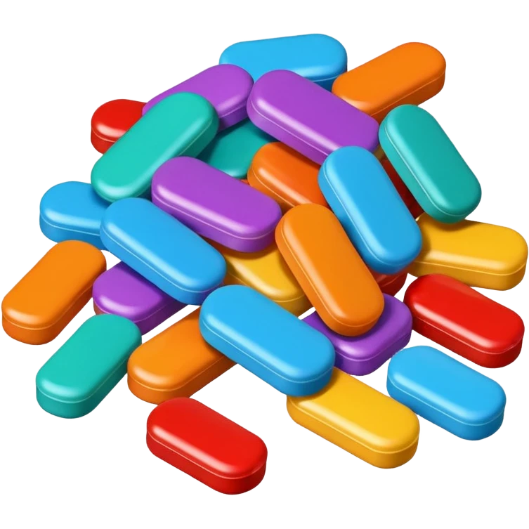 colorful medicine tablets emoji
