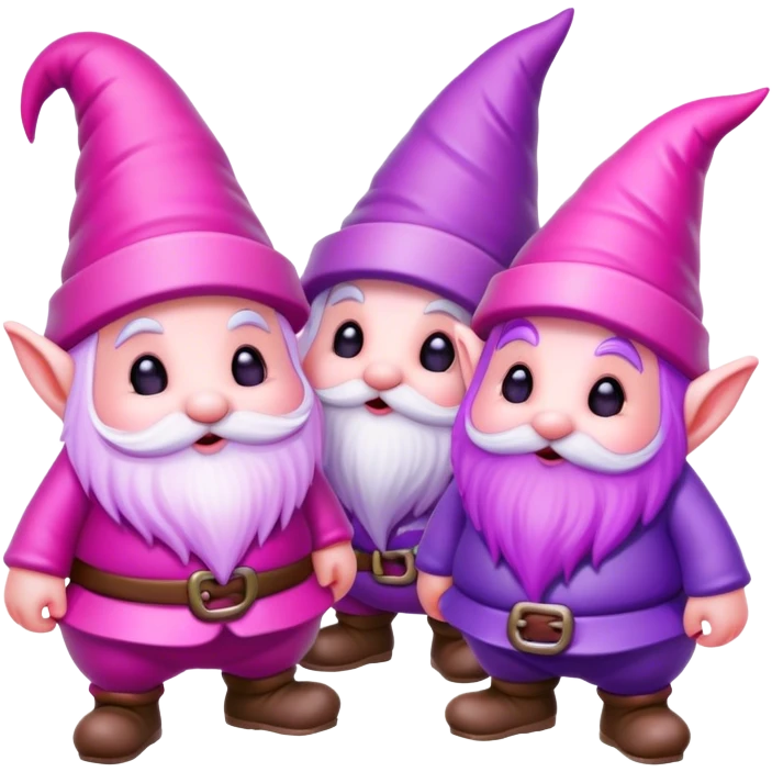 Pink and purple Gnome’s in love emoji