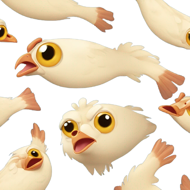 Chicken breasts eating fish sign emoji