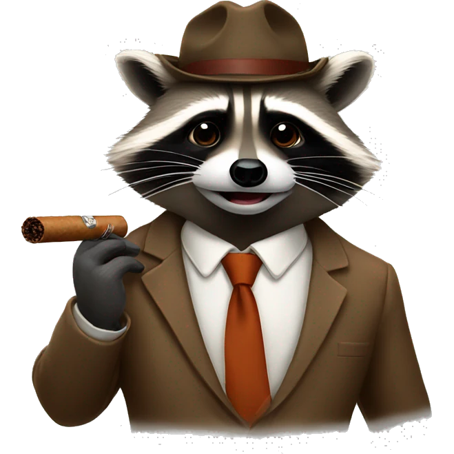 Raccoon smoking a cigar  emoji