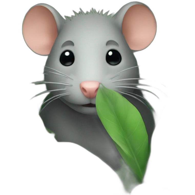 Rat hiding behind a bush emoji