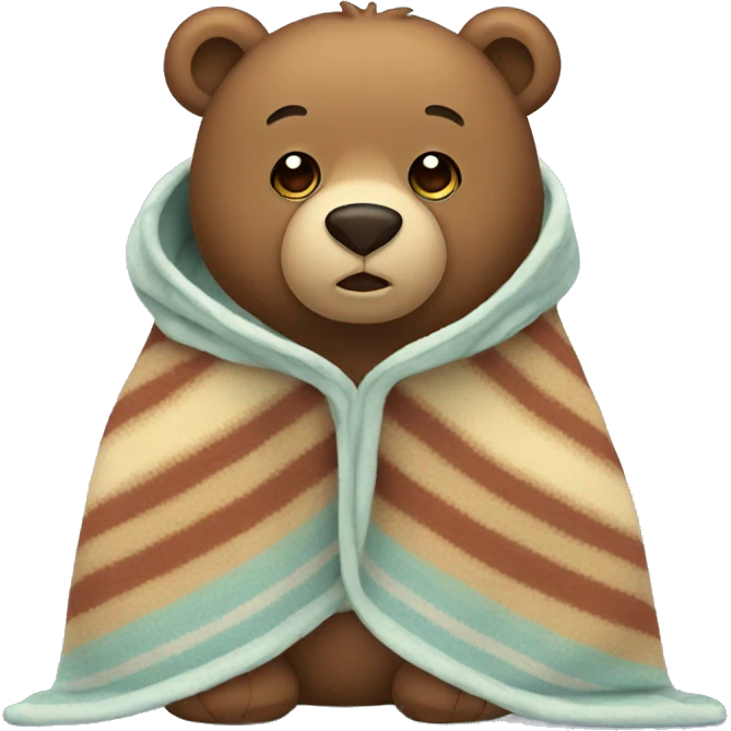 Bear wearing blanket emoji