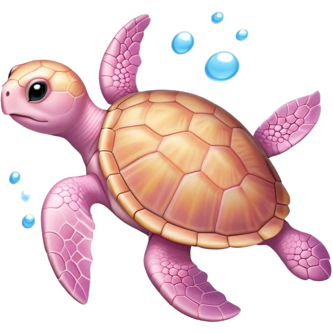 light pink baby turtle swimming emoji
