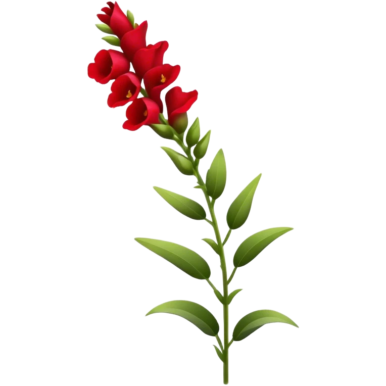 single red Snapdragon, straight stem emoji