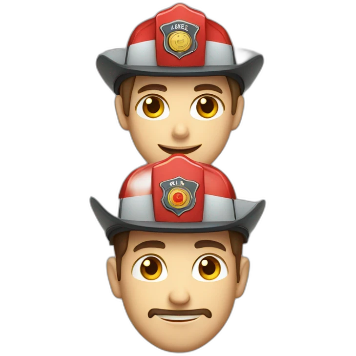 A firefighter , a paramedic and a policeman , french style. emoji