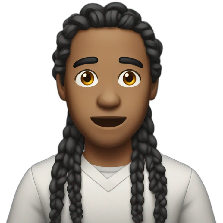 Astonished Justin Jefferson with braids emoji