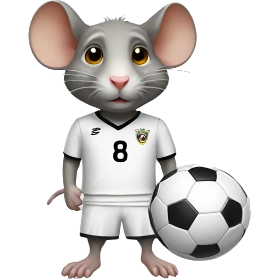 Rat with white soccer kit emoji